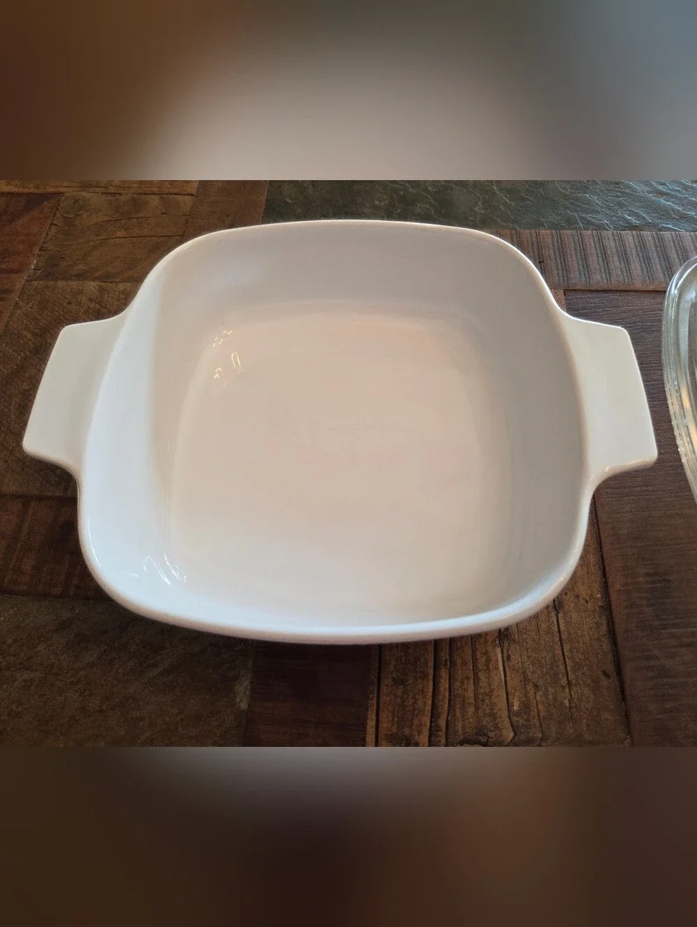 Vtg Corning Ware Solid French White Casserole Dish A-1-B 1 Liter Square w/Lid